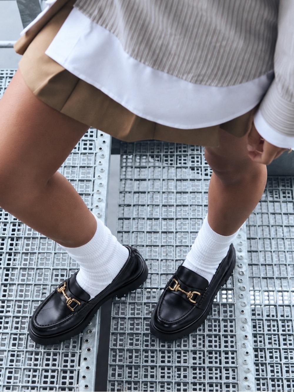 NWT ZARA LUG SOLE LEATHER LOAFERS